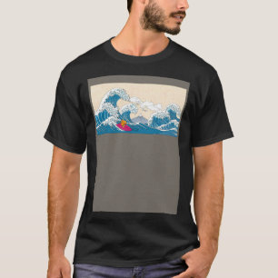 GoldFish Surfing Great Wave Off Kanagawa Surfer T-Shirt