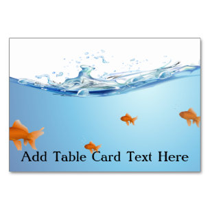 Goldfish under water aquarium table number