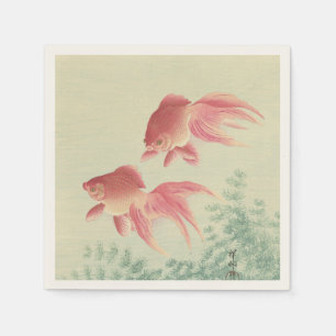 Goldfish Vintage Japanese Woodblock Print Napkin