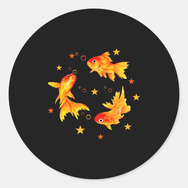 Goldfish,vintage Retro Beachy Nge Funny Gift Men,  Classic Round Sticker (Front)