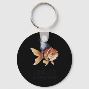 Goldfish Wearing Shark Fin Mindset S Sticker Key Ring
