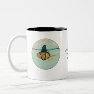 Goldfish with a Shark Fin Confetti Two-Tone Coffee Mug