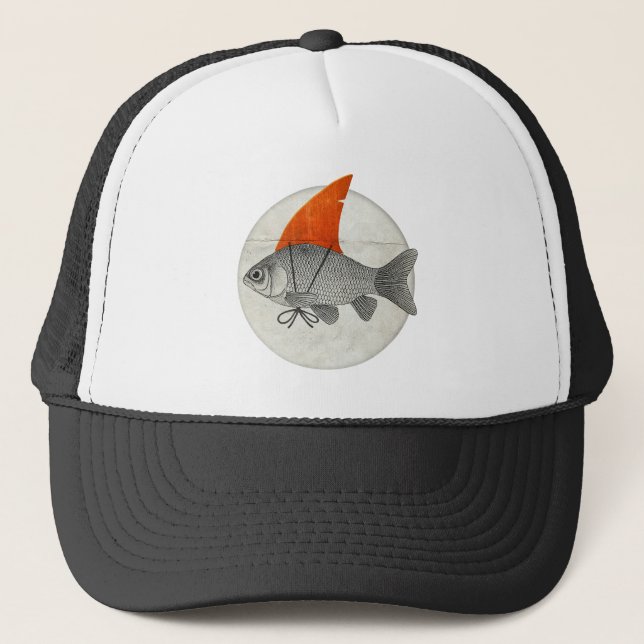 Goldfish with a Shark Fin Trucker Hat (Front)