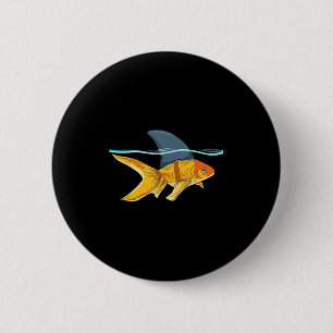 Goldfish With Fin Shark Funny Fi-shirt 6 Cm Round Badge