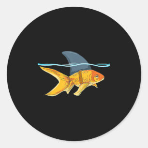 Goldfish With Fin Shark Funny Fi-shirt  Classic Round Sticker
