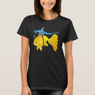 Goldfish With Shark Fin Sea Creatures  Fish Pun T-Shirt