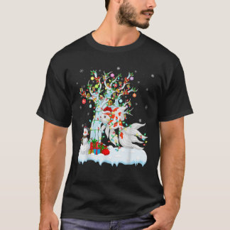 Goldfish Xmas Lighting Tree Santa Hat Goldfish Chr T-Shirt