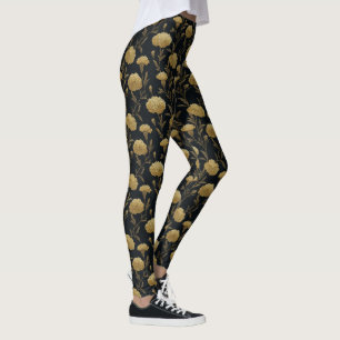 GoldFitness Fashion Carnation Floral Anniversary Leggings