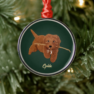 Goldie Doodle Metal Ornament