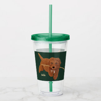 Goldie Golden Doodle Acrylic Tumbler