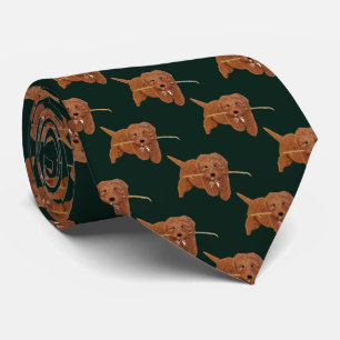 Goldie Golden Doodle Dark Green Neck Tie