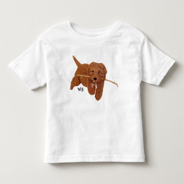 Goldie Golden Doodle White Toddler T-Shirt (Front)