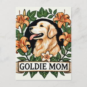 Goldie Mum Golden Retriever Dog Moms Postcard