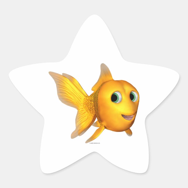 Goldie the Toon Goldfish Star Sticker (Front)