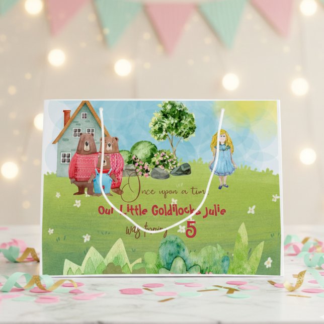 Goldilocks and The Three Bears Birthday Large Gift Bag (Creator Uploaded)