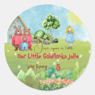 Goldilocks and The Three Bears Birthday Sticker