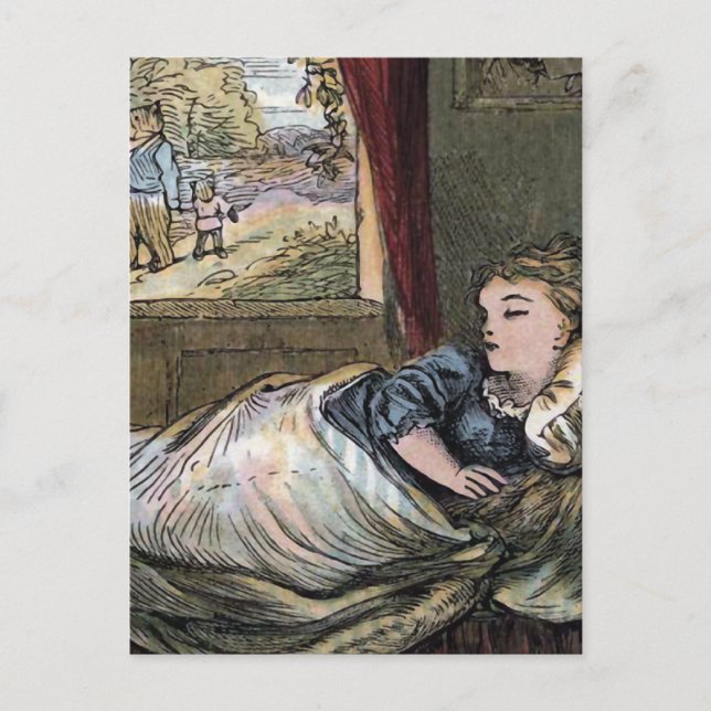 Goldilocks Asleep in Little Bear's Bed Postcard (Front)
