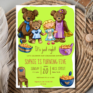 Goldilocks  Birthday Invitation