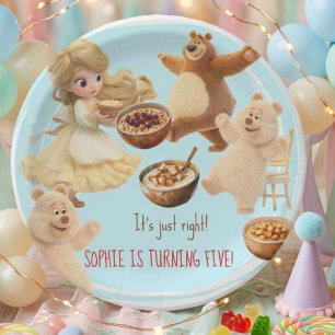 Goldilocks Birthday Paper Plate