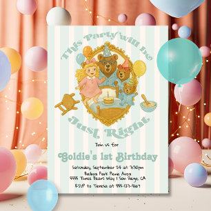 Goldilocks & the Three Bears Birthday Party Invitation
