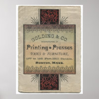 Golding letterpress printing press advertisement
