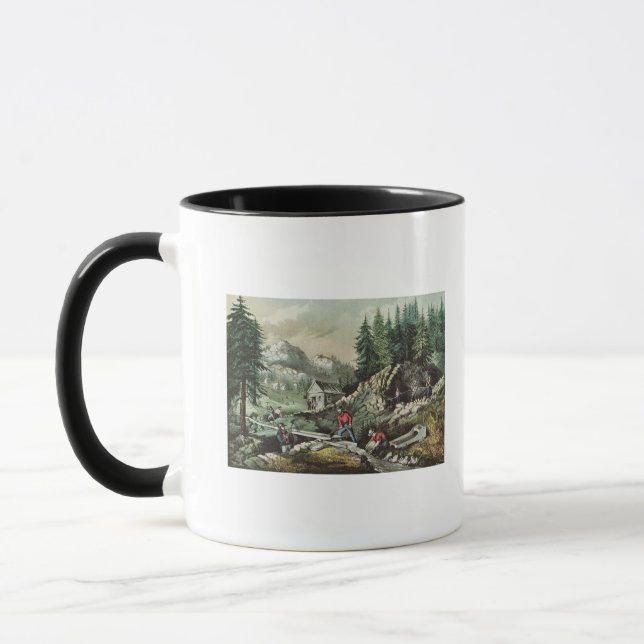 Goldmining in California, 1871 Mug (Left)
