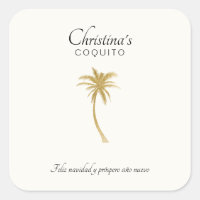 Goldtone Palm Tree Coquito Sticker