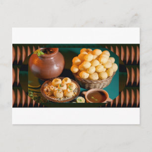 GOLE GAPPAY Panni Puri Indian Cuisine Snack Postcard