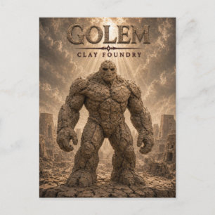 Golem Clay Foundry Dark Cinema Postcard