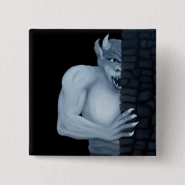 Golem - Gargoyle 15 Cm Square Badge (Front)