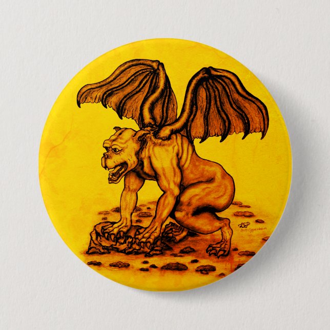 Golem Gargoyle 7.5 Cm Round Badge (Front)