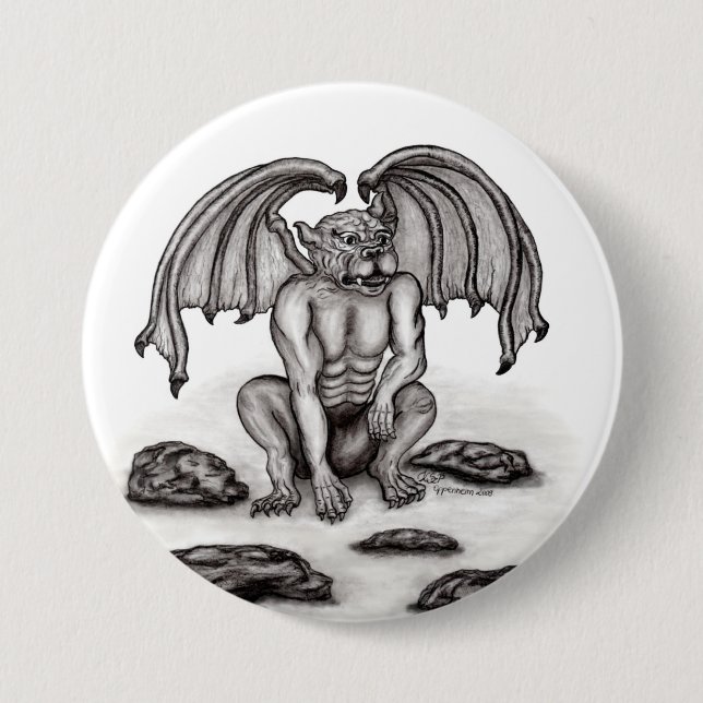 Golem Gargoyle 7.5 Cm Round Badge (Front)