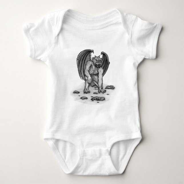 Golem Gargoyle Baby Bodysuit (Front)