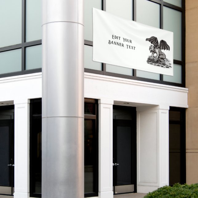 Golem Gargoyle Banner (Outside Building)