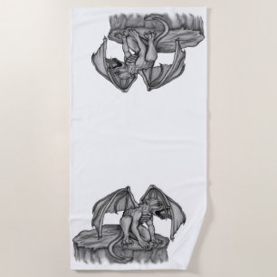 Golem Gargoyle Beach Towel
