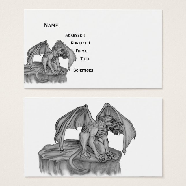Golem Gargoyle , Black and White design (Front & Back)