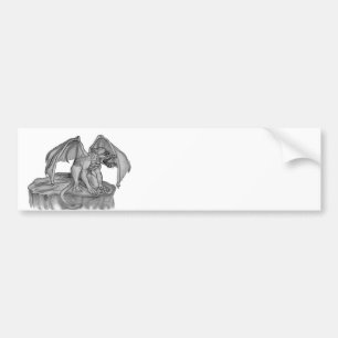 GOLEM - Gargoyle black-and-white Design Bumper Sticker