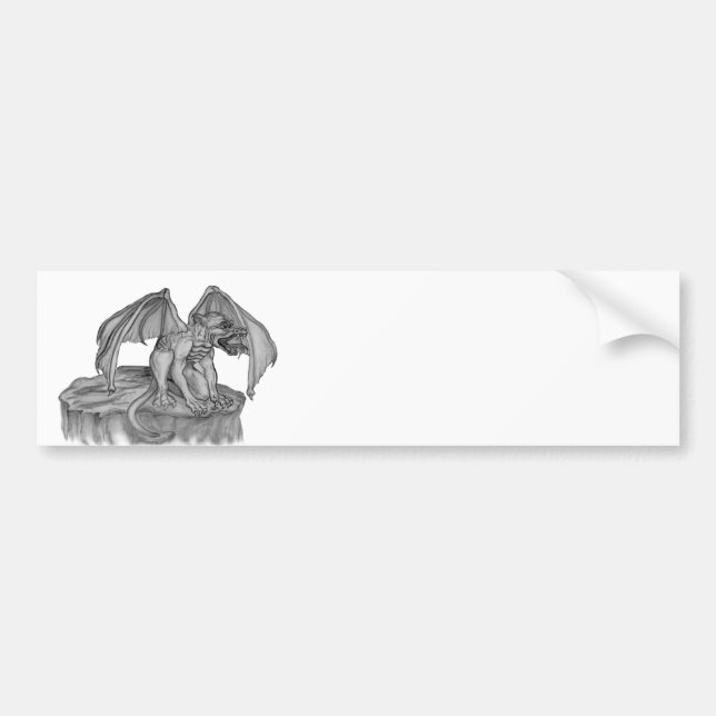 GOLEM - Gargoyle black-and-white Design Bumper Sticker (Front)