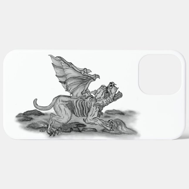 Golem Gargoyle black and white Design Case-Mate iPhone Case (Back (Horizontal))