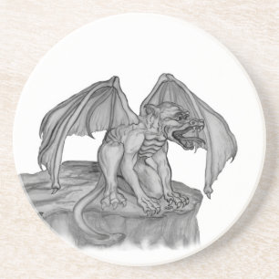 GOLEM - Gargoyle black-and-white Design Coaster