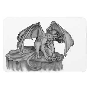 GOLEM - Gargoyle black-and-white Design Magnet