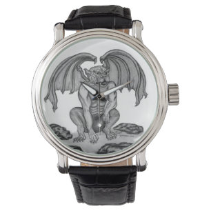 Golem Gargoyle, Black and white design Watch