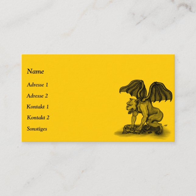 Golem Gargoyle Business Card (Front)