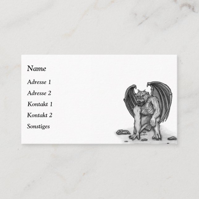 Golem Gargoyle Business Card (Front)