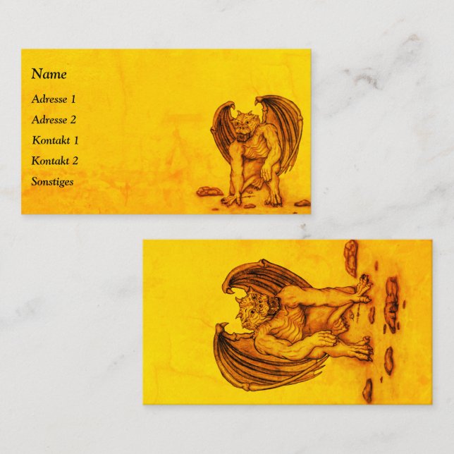 Golem Gargoyle Business Card (Front/Back)