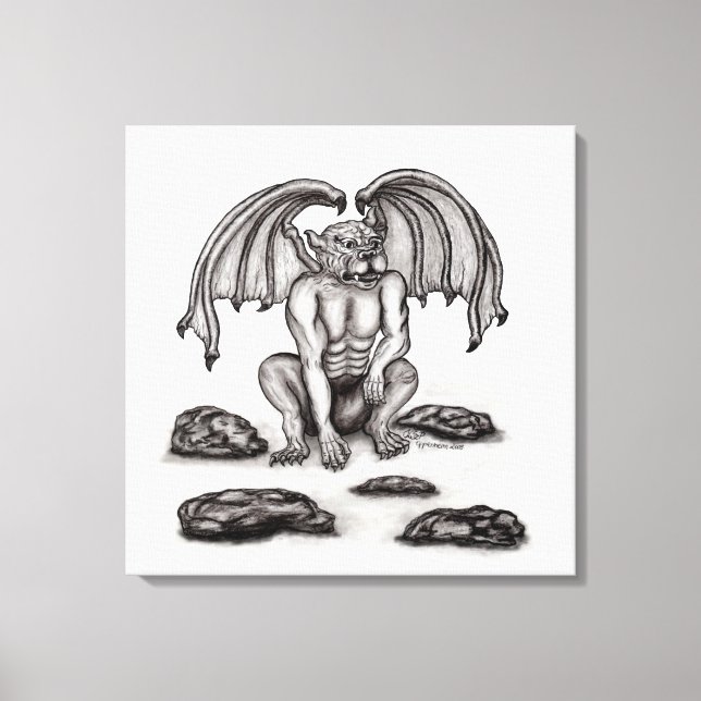 Golem Gargoyle Canvas Print (Front)