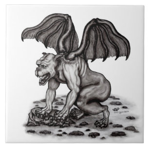 Golem Gargoyle Ceramic Tile