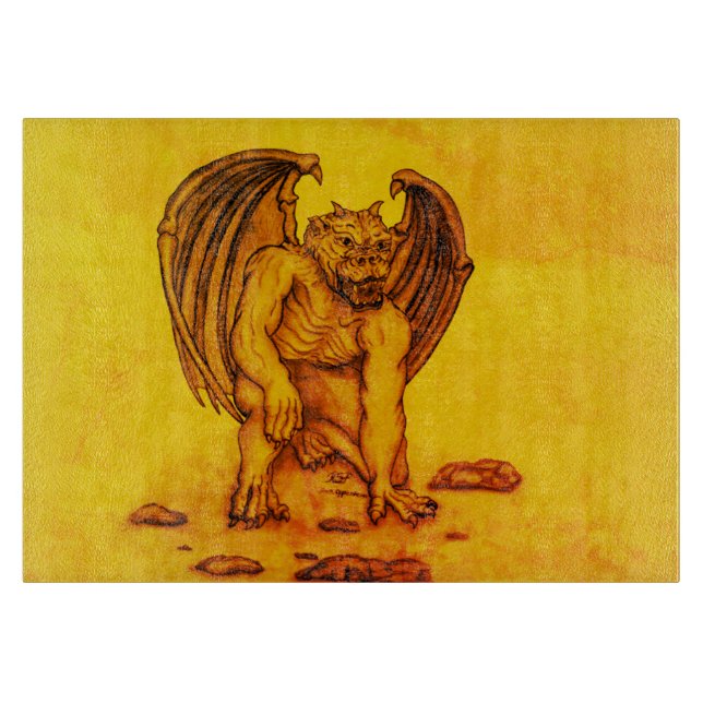 Golem Gargoyle Cutting Board (Front)