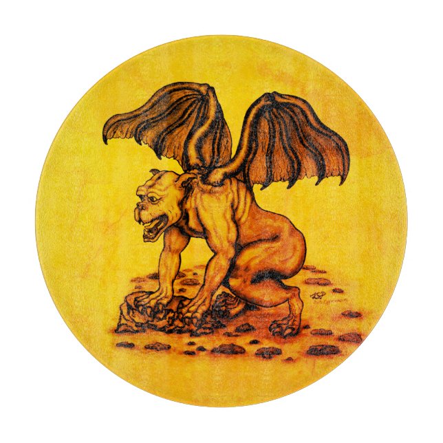 Golem Gargoyle Cutting Board (Front)