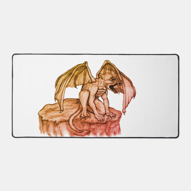 Golem Gargoyle Desk Mat (Front)